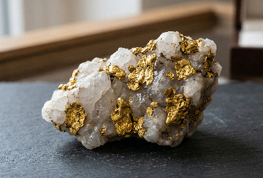 pepitas oro matriz cuarzo roca